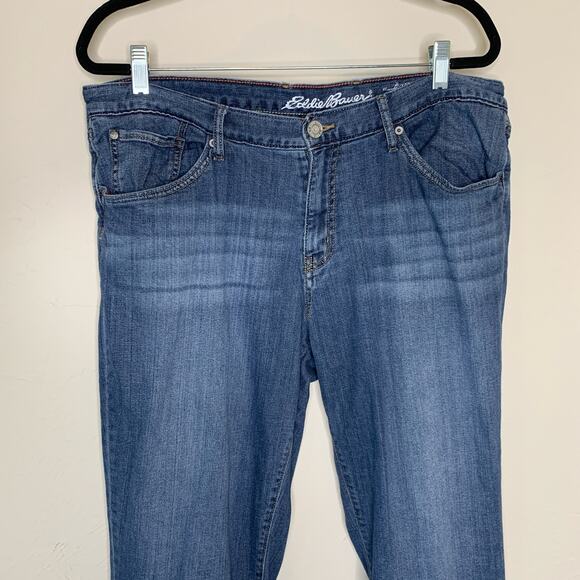 Eddie Bauer Flannel Lined Jeans Relaxed Boyfriend Sz 16 - Picture 6 of 7